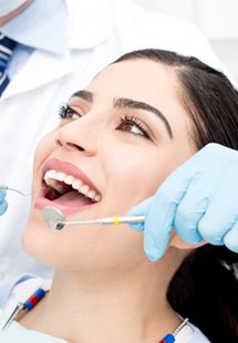 patient having dental checkup 
