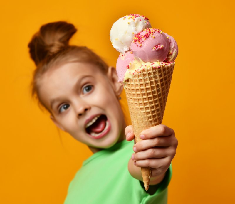 girl with ice cream in Covington