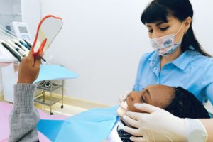 A girl having a dental checkup